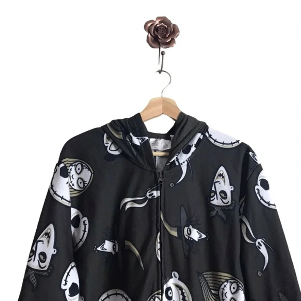 Disney Nightmare Before Christmas Large Hooded Footed One Piece Pajamas Relaxed‎ - Picture 5 of 8